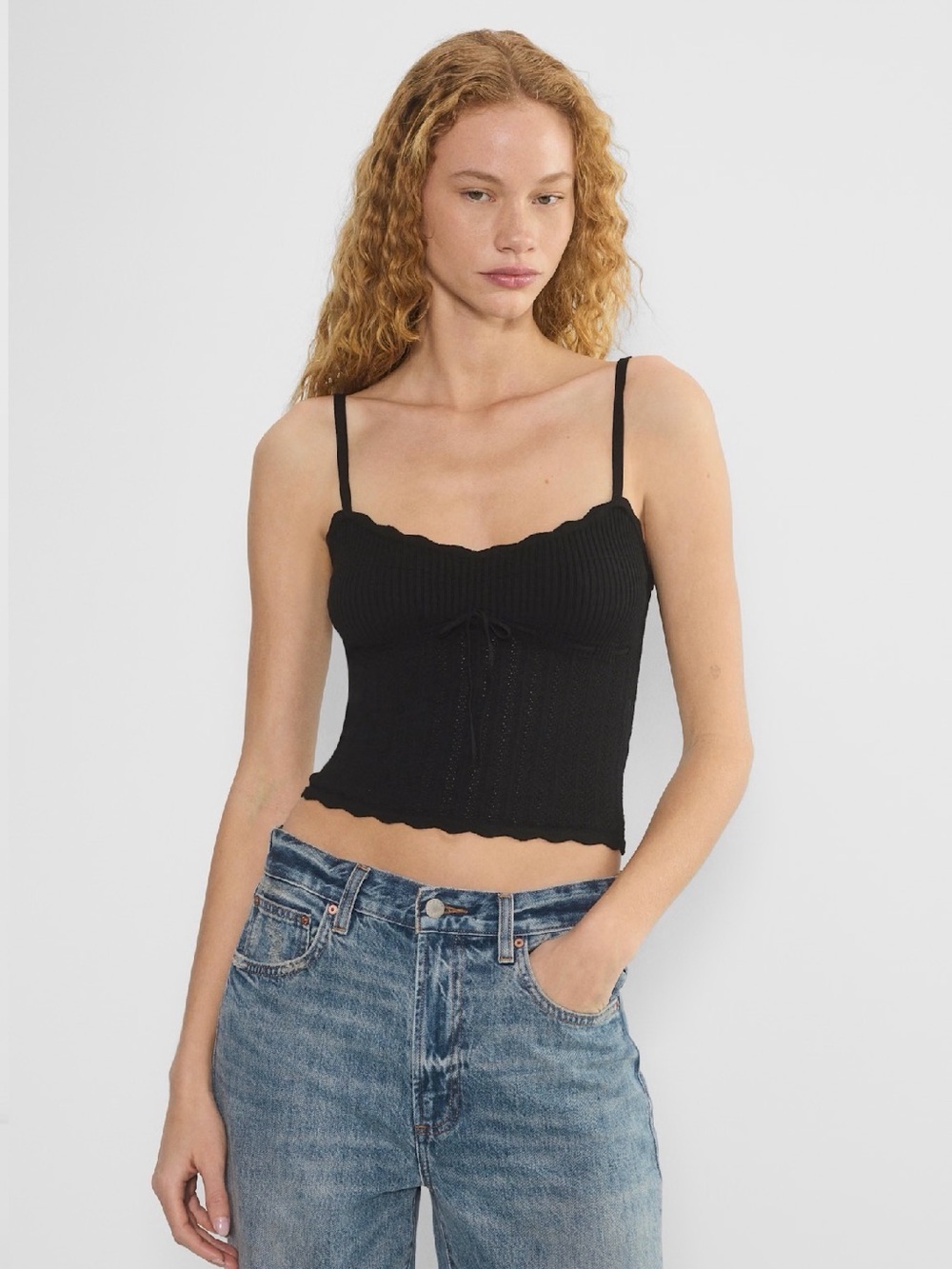 Aritzia Soloist Wonder Yarn Tank Wilfred Black Size Medium